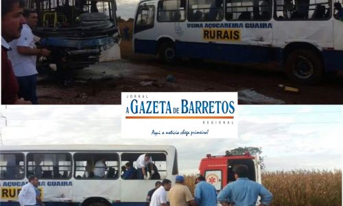 ACIDENTE ENTRE DOIS ÔNIBUS DA USINA GUAÍRA DEIXA VÁRIOS FERIDOS 