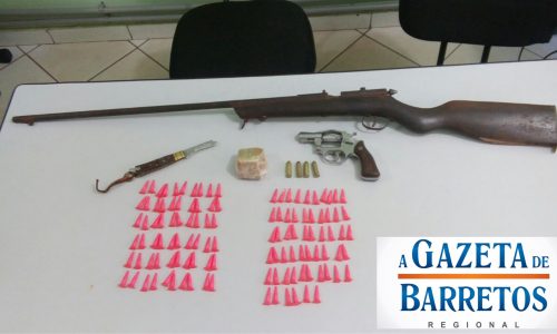 BARRETOS: Casal é preso com armas e drogas em residência no bairro Santa Isabel