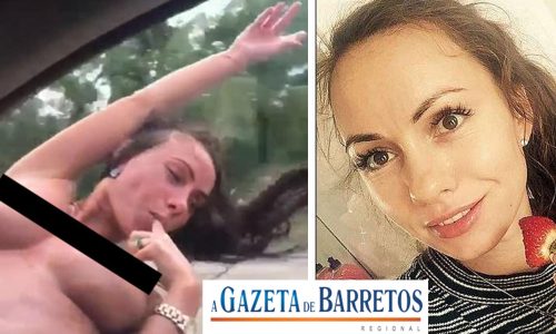 CUIDADO, CENAS FORTES!: Modelo Russa faz topless em carro em movimento e é esmagada por poste de semáforo.