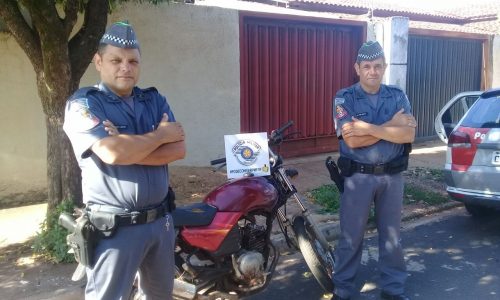 BARRETOS: Moto furtada é localizada por Policia Militar