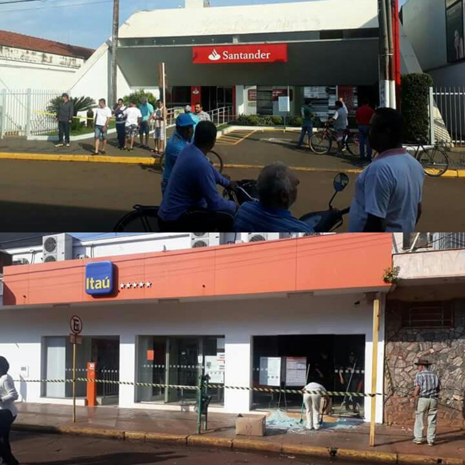 GUAÍRA: Quadrilha fortemente armada ataca duas agências bancárias.