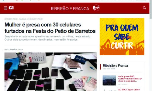 BOATO: Mulher é presa com 30 celulares furtados na Festa do Peão de Barretos