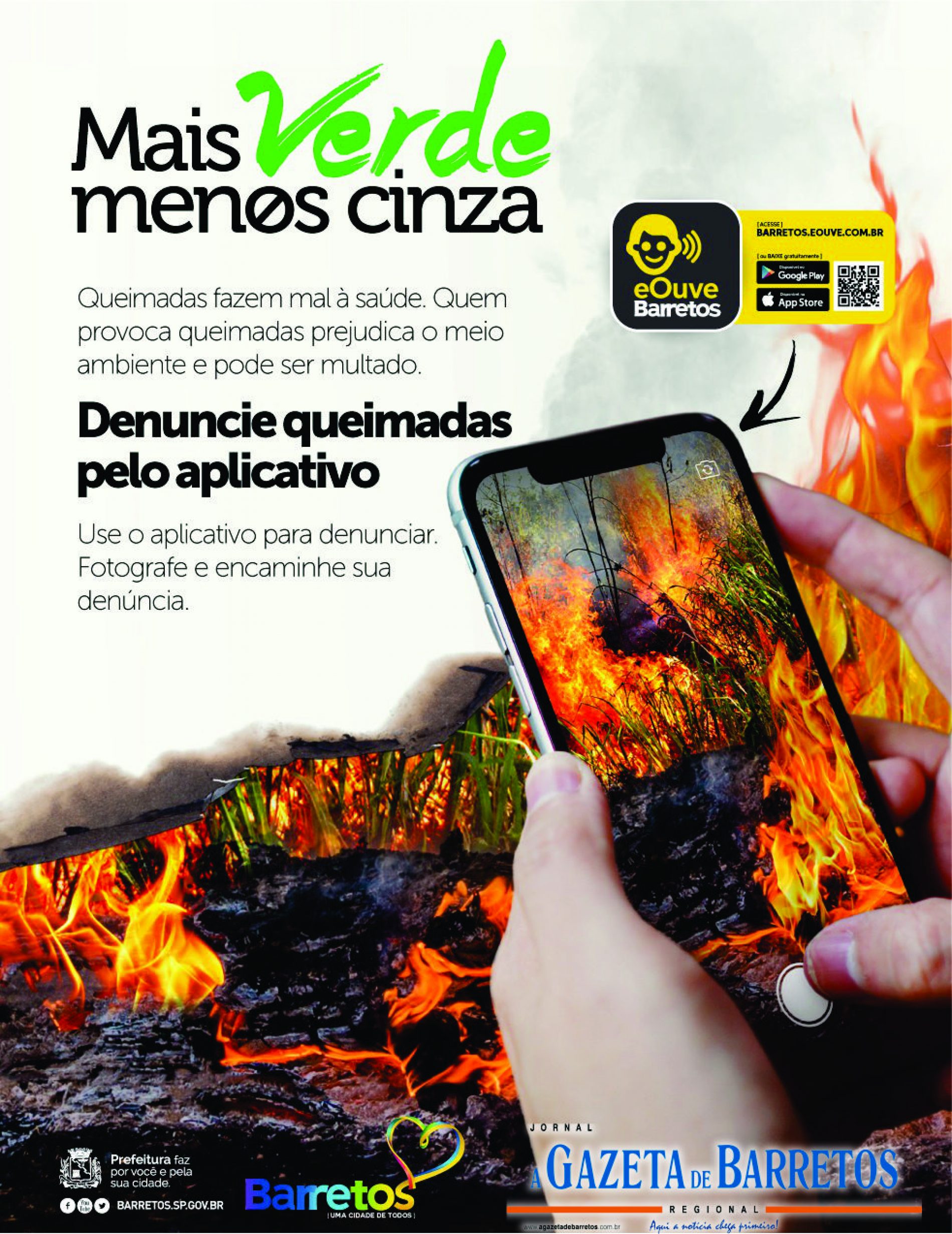 BARRETOS: Denúncias sobre queimadas podem ser feitas via aplicativo da Prefeitura