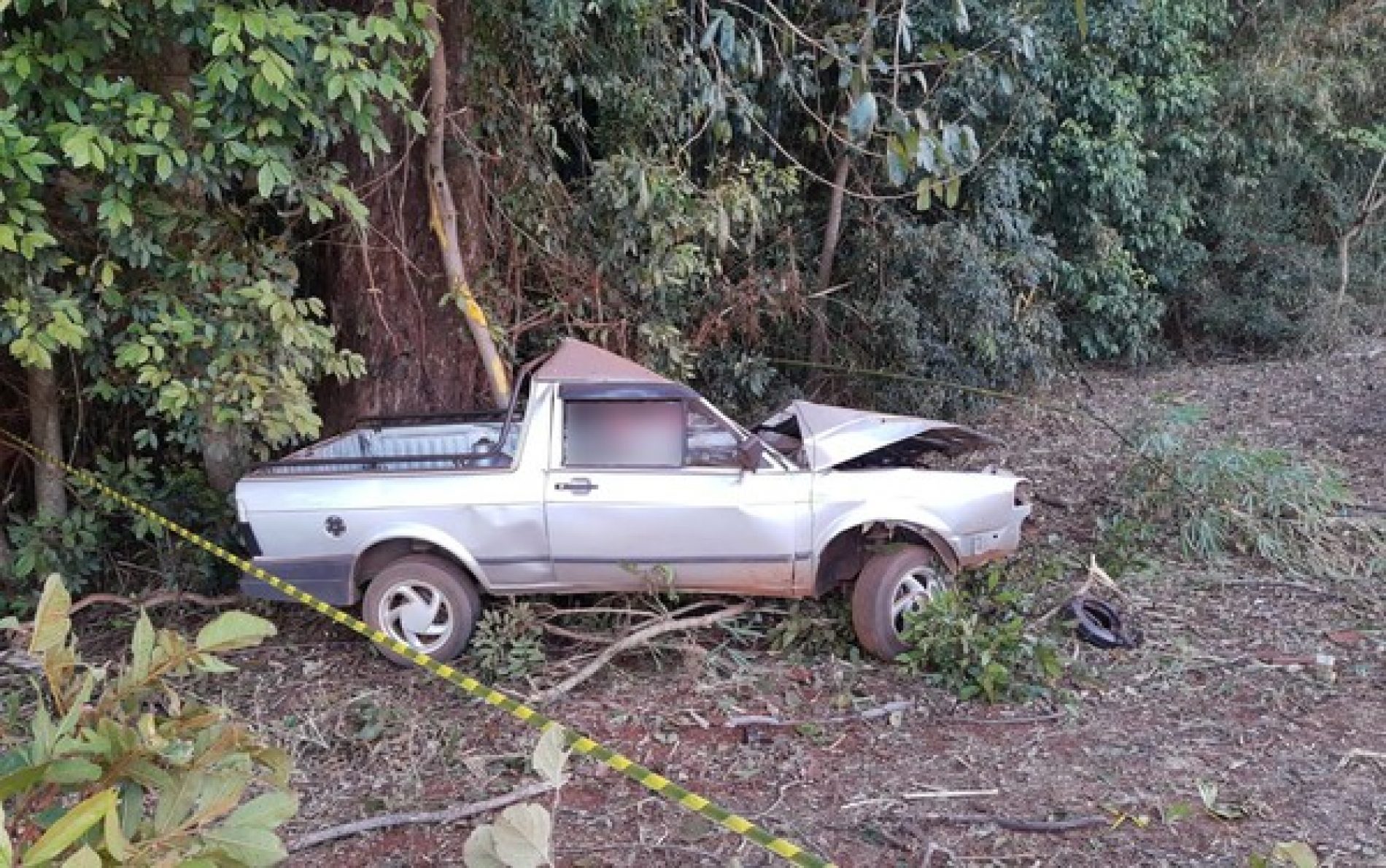 REGIÃO: Suspeito de furto morre ao bater picape em árvore