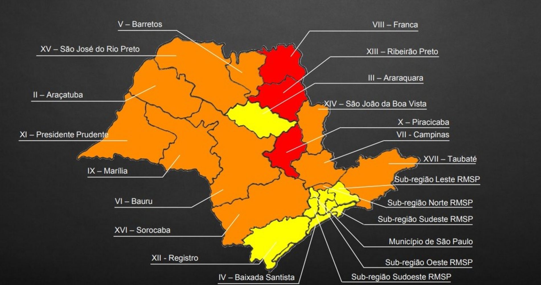 Ribeirão Preto e Franca permanecem na fase vermelha do Plano SP; Barretos continua na etapa laranja