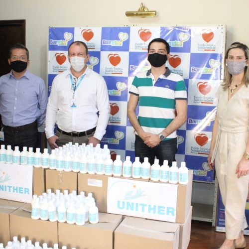 Unither Pharmaceuticals doa mil frascos de álcool em gel ao Fundo Social de Barretos