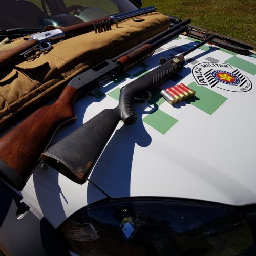 GUAÍRA: Polícia Ambiental apreende armas e munições com caçadores
