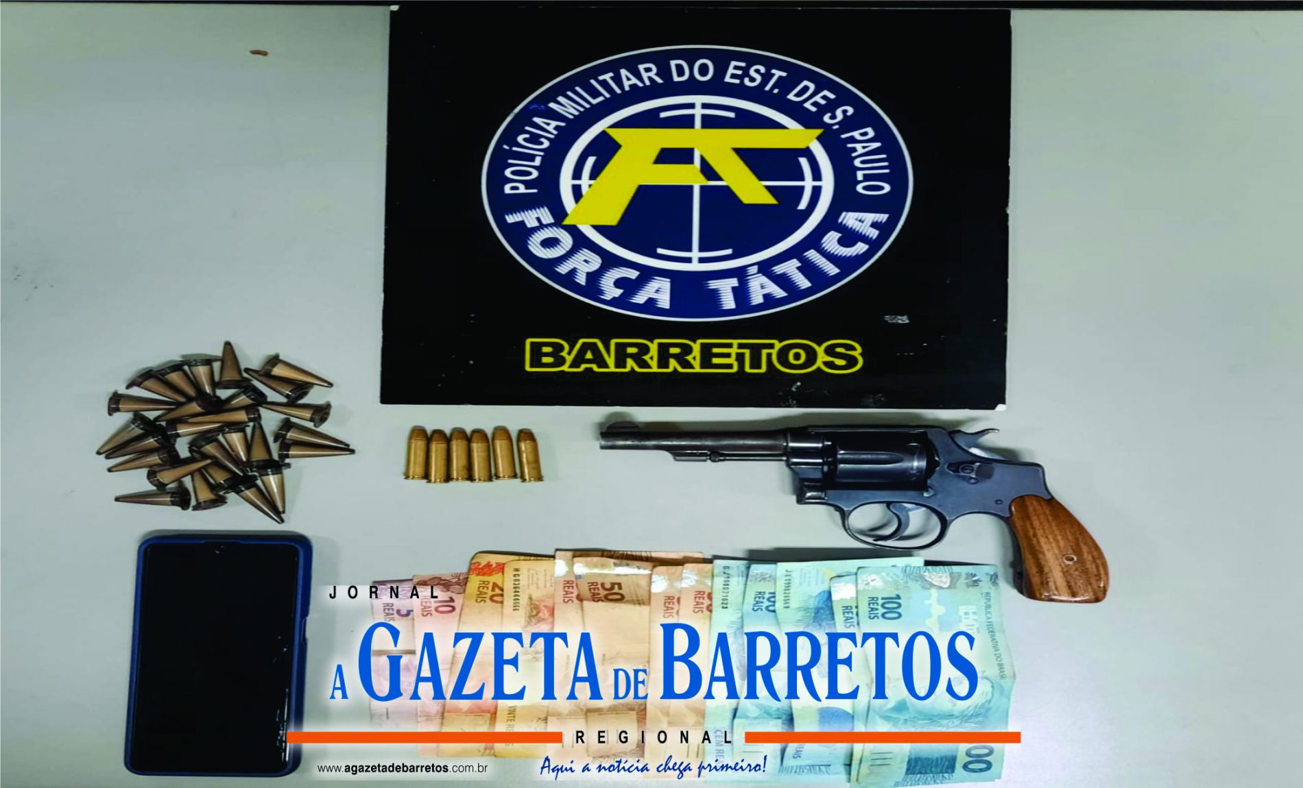 BARRETOS: Tático comando prende rapaz que vendia drogas em festa e apreende dinheiro, carro e arma