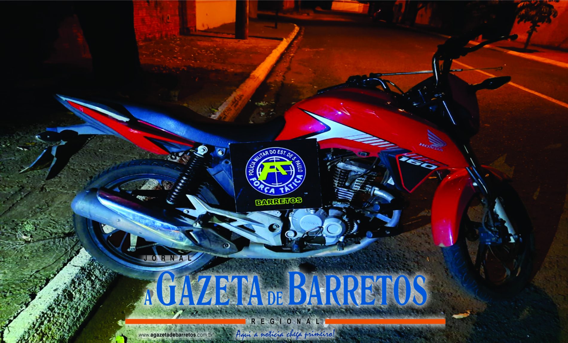 BARRETOS: Policia Militar localiza moto furtada no bairro Celina
