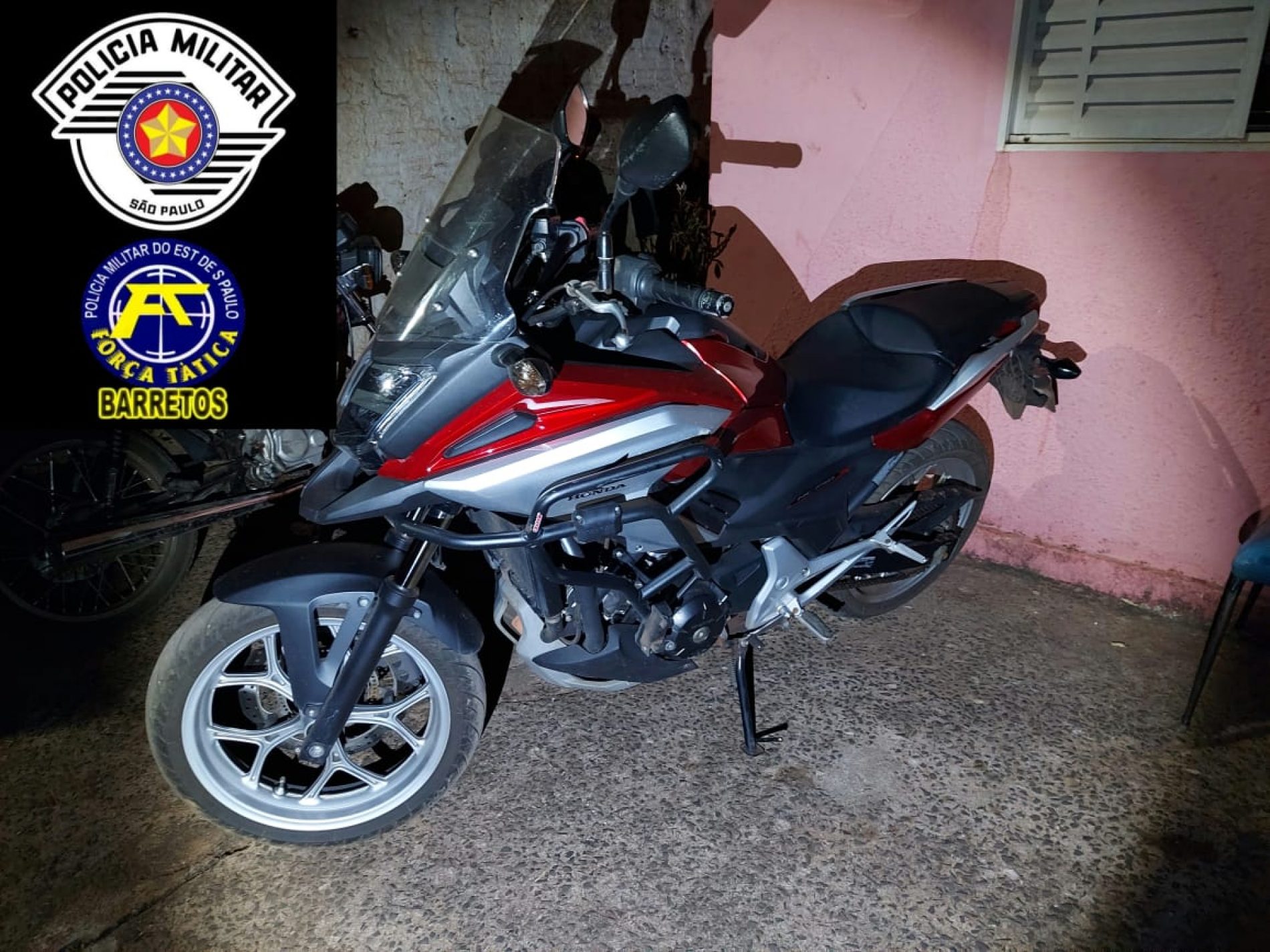 BARRETOS: Polícia Militar recupera moto que havia sido roubada na Avenida Roberto Rios