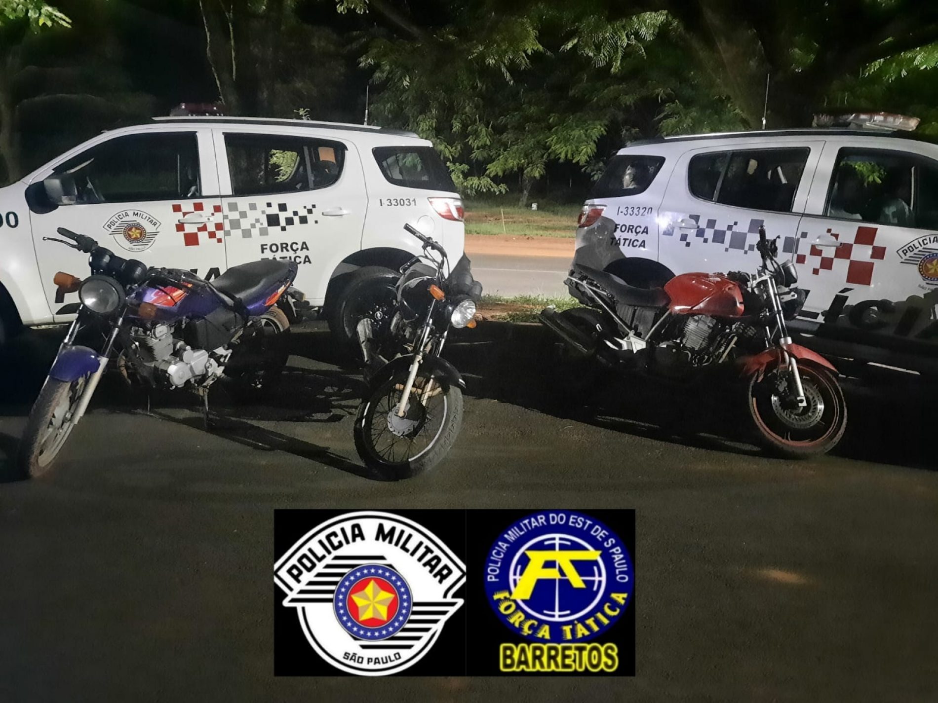 BARRETOS: Operação de especializadas da Policia Militar prende indivíduos por furto e receptação e recupera motos furtadas